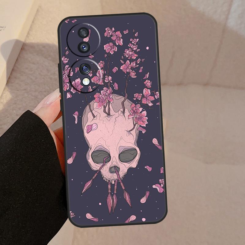 Готический Цветочный Череп Чехол Для Honor Magic 5 Lite Pro 50 70 90 8X 9X X6 X7 X8 X9 Honor X6a X7a X8a X9a X9b Чехол