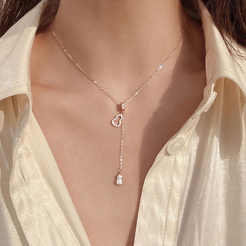 Fulu Necklace Hollow Gourd Light Luxury Sweater Chain Natal Year Clavicle Chain Women New Year