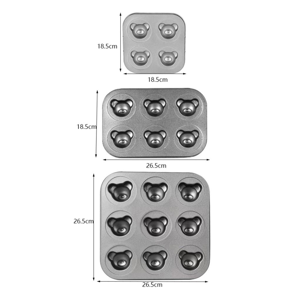 Non-stick Bear Madeleine Cake Baking Pan 4/6/9 Cavities Bread Mold Muffin Cakes Mold  Pudding