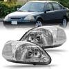 Подходит для Honda Civic 1996-1998 Фара Фары Лампы Черные Замена Пара