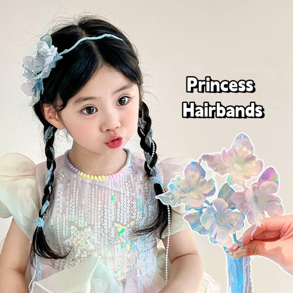 Korean Ribbon Hairbands Butterfly Children Headband New Princess Hair Hoop  for Girls
