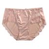 Women's Luxurious Lace Seamless Breathable Ice Silk Mid-High Waist Triangle Panties