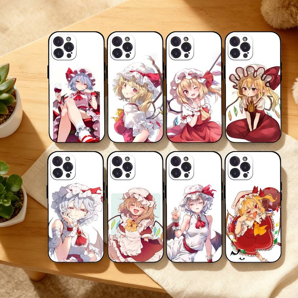 Милый чехол для телефона TouHou Project Фландр для iPhone 17, 16, 15, 14, 13, 12, Plus, Pro Max, 5G Другие Мягкий черный чехол