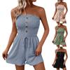 Women's Romper Summer Casual Short Jumpsuit Spaghetti Strap Sleeveless Overalls Loose Fit With Pockets