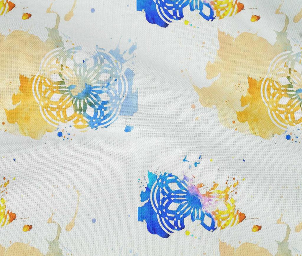 oneOone Хлопок Flex горчично-желтая ткань текстура и мандала акварель платье материал ткань принт ткань по ярдам 40 дюймов