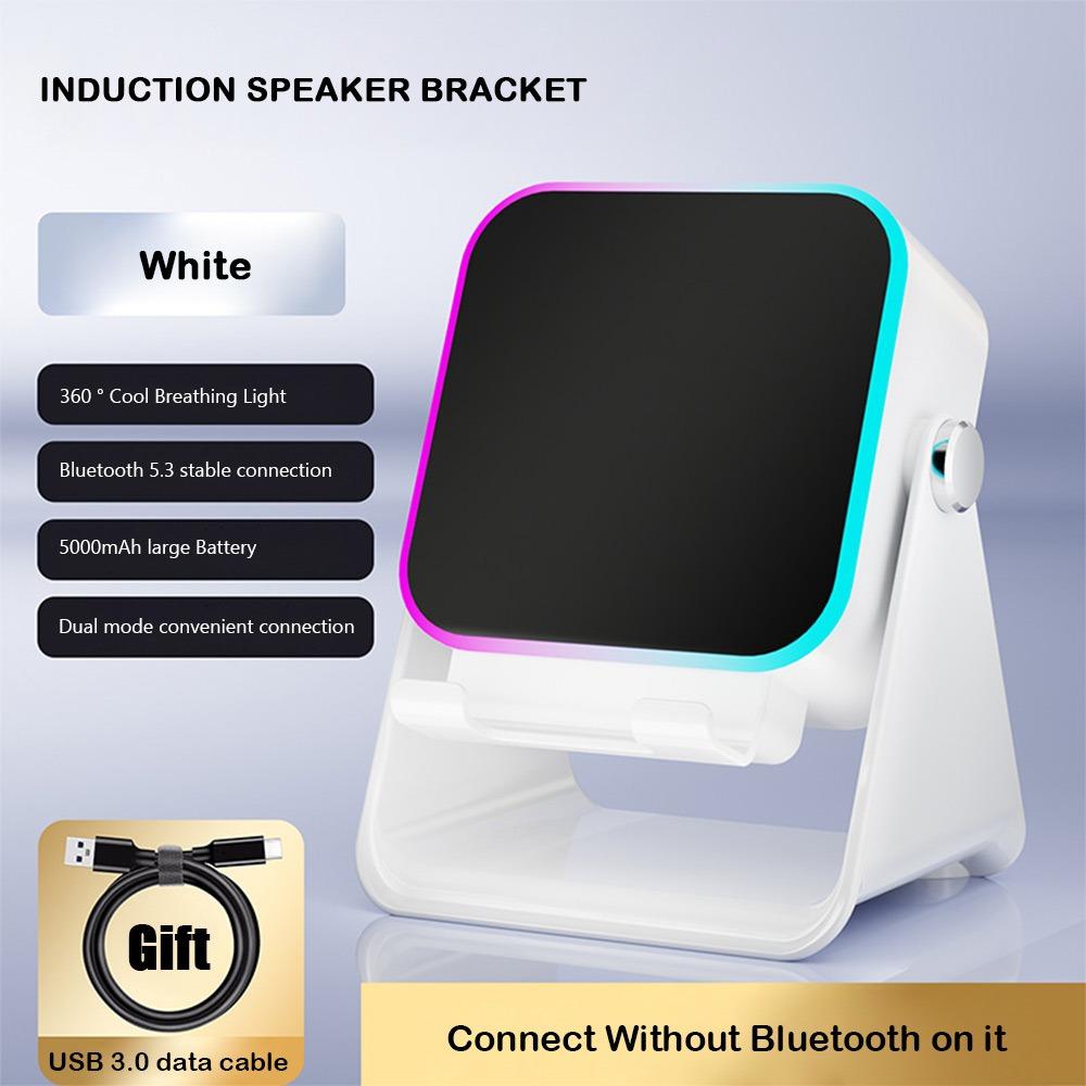 Auto-induction Bluetooth Speaker RGB Ambient Light Phone Stand  Compatible with Most Phones