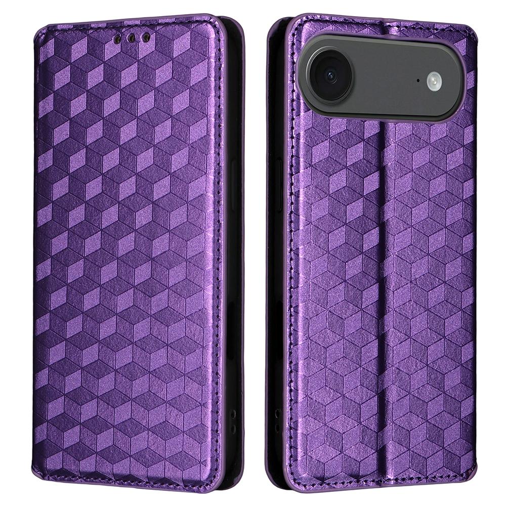 For iPhone Air Case Wallet Rhombus Imprinted Leather Phone Cover