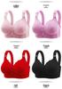 Plus Size Wire-Free Lace Bra: Breathable, Push-Up, Side Support, Anti-Sagging, Slimming Effect for Middle-Aged and Elderly Women