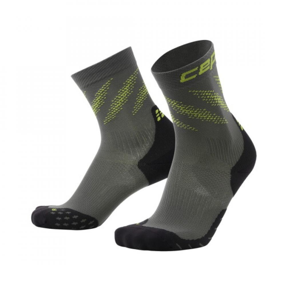 Cep Men S Core Run Ultralight compreSSion SockS Mid Cut Dark Grey Lime Wp8c1q