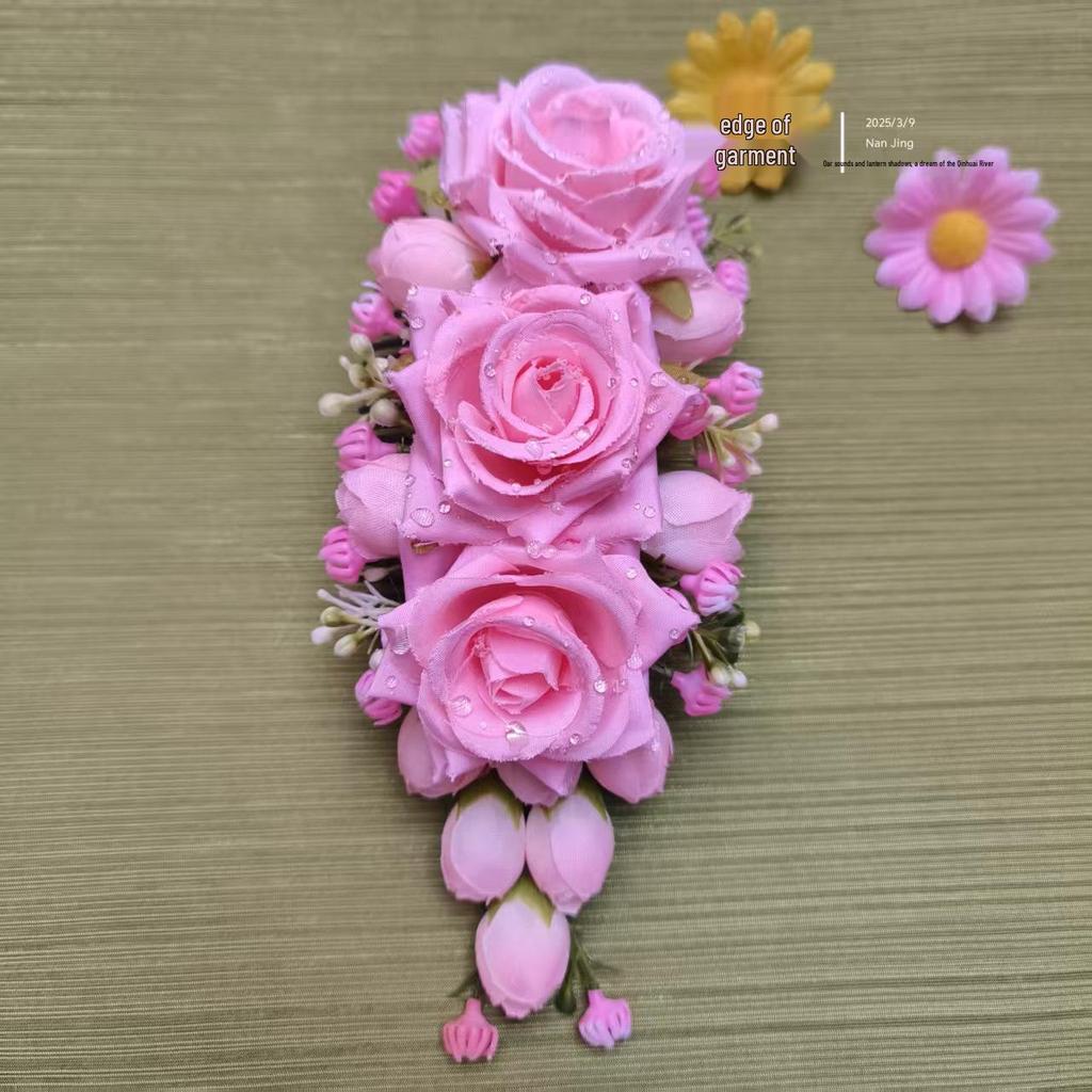 Юньнаньский этнический гребень для волос с головным украшением - Ручная работа, головной убор для тайского танца и аксессуар для выступления в фотостудии