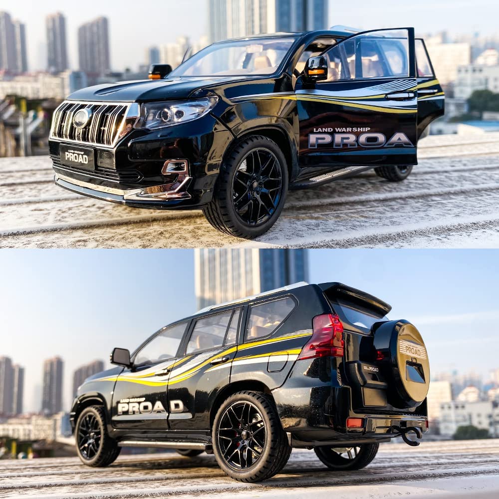 Масштаб 1/18 Toyota Prado, литая под давлением модель автомобиля, металлический сплав, коллекционные автомобили, игрушки со звуком и светом, автомобиль для детей и взрослых, подарки