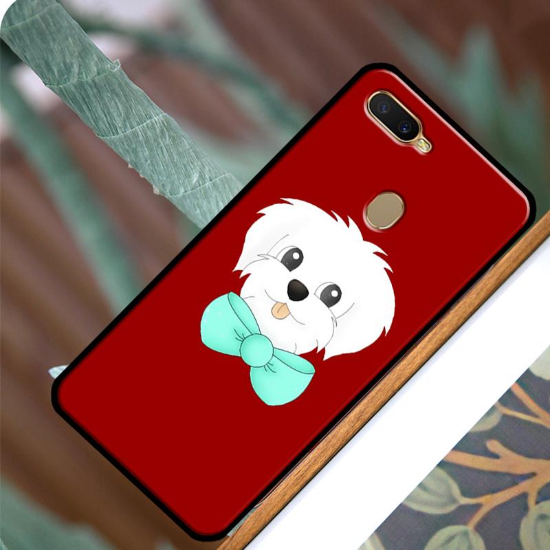 Чехол с мальтийской собакой для OPPO A83 A91 A93 A1K A15 A3S A54 A74 A94 A5 A9 A31 A53 A52 A72 A53S, задняя крышка