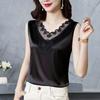 Women Solid Lace Tank Top Lady Extra Soft Elastic Sleeveless Pullover