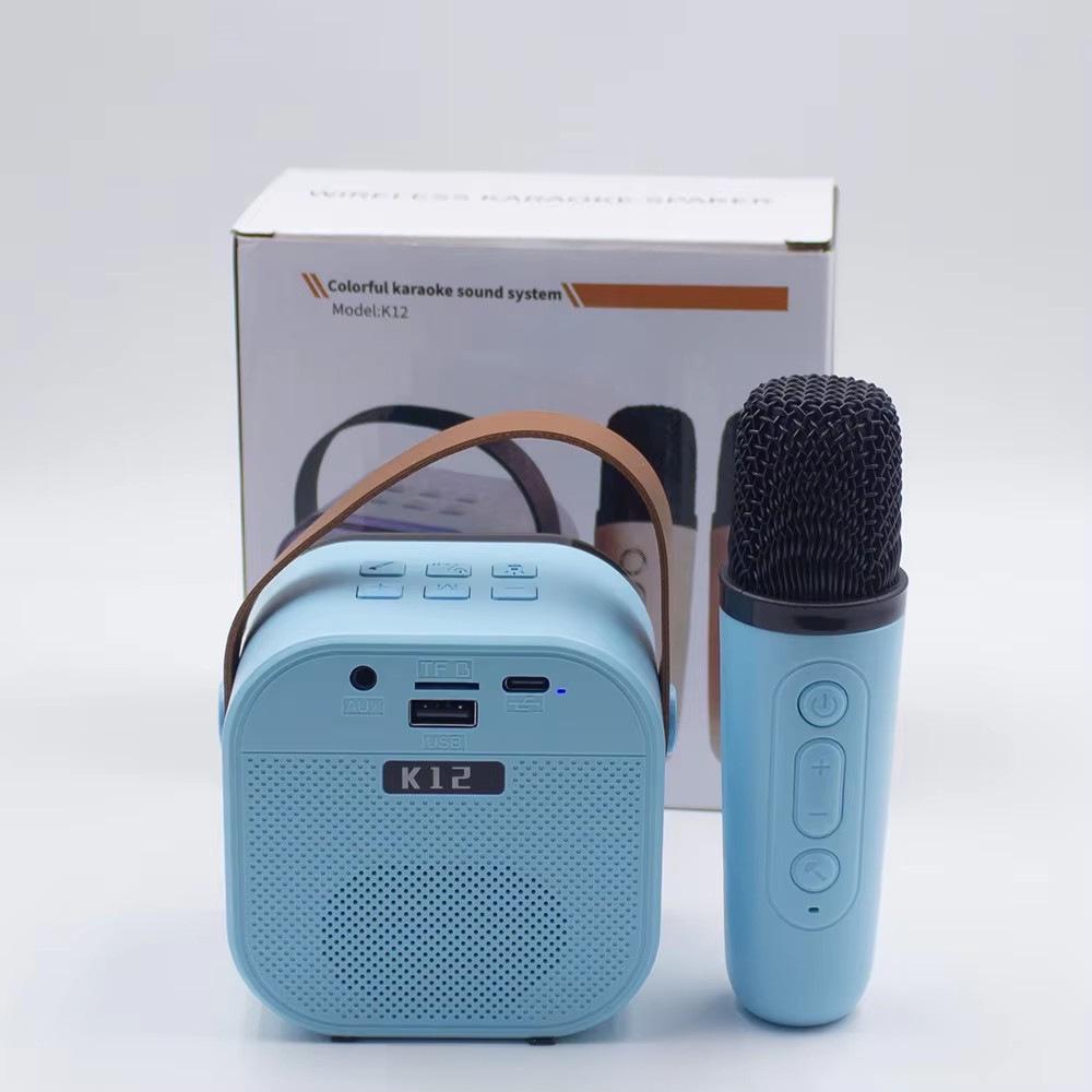"K12 Bluetooth Speaker with Integrated Microphone for Outdoor Live Broadcast and Home Karaoke"