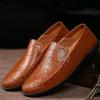 Мужские мужские туфли из натуральной кожи большого размера на мягкой подошве для вождения автомобиля, повседневная кожаная обувь
