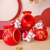 2026 Chinese Year Figurine Resin Red Fortune Bag Horse in Zodiac Horse Feng Shui Desk