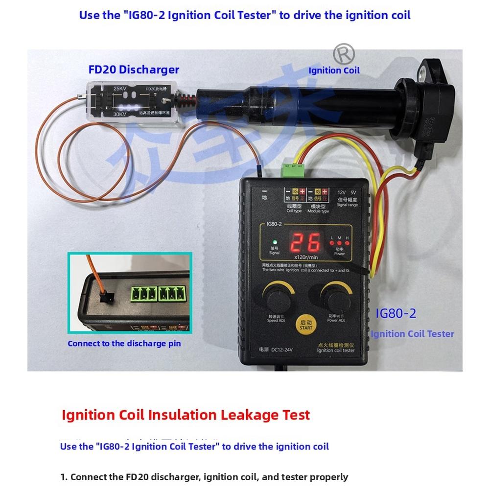 Ignition Coil Tester Discharge Device 25KV/30KV Dual Voltage Discharge Gap Car Diagnostic Tool Spark Tester For Ignition Coils