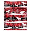 Christmas Winter Animals Checkered Buffalo Blankets Throw Cover Fleece Comfort Warm Room Couch Home Bedspread Blanket