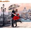 Frame Romantic Kiss Lover DIY Painting By Numbers Landscape Oil Painting Modern Wall Art Picture For Wedding Decoration