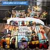 3PCS Theft Auto Printed Bedding Set For Bedroom dormitory,  Includes 1 Duvet Cover & 2 Pillowcases for All Seasons Home Decor Fan gifts