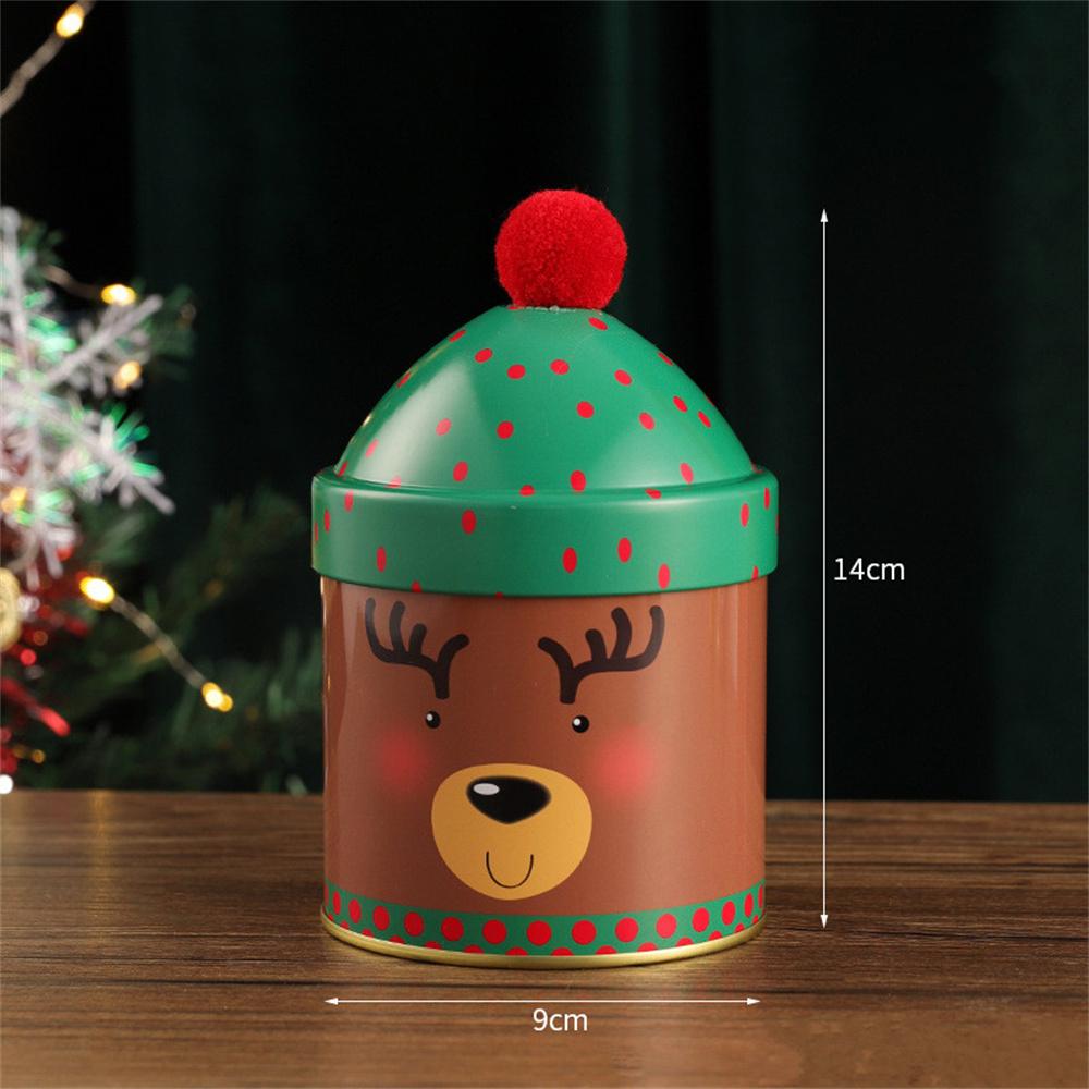 Creative Christmas Candy Storage Box Tin Metal Sealed Jar Packing Boxes Tinplate Cookie Candy Storage Christmas Party Supplies