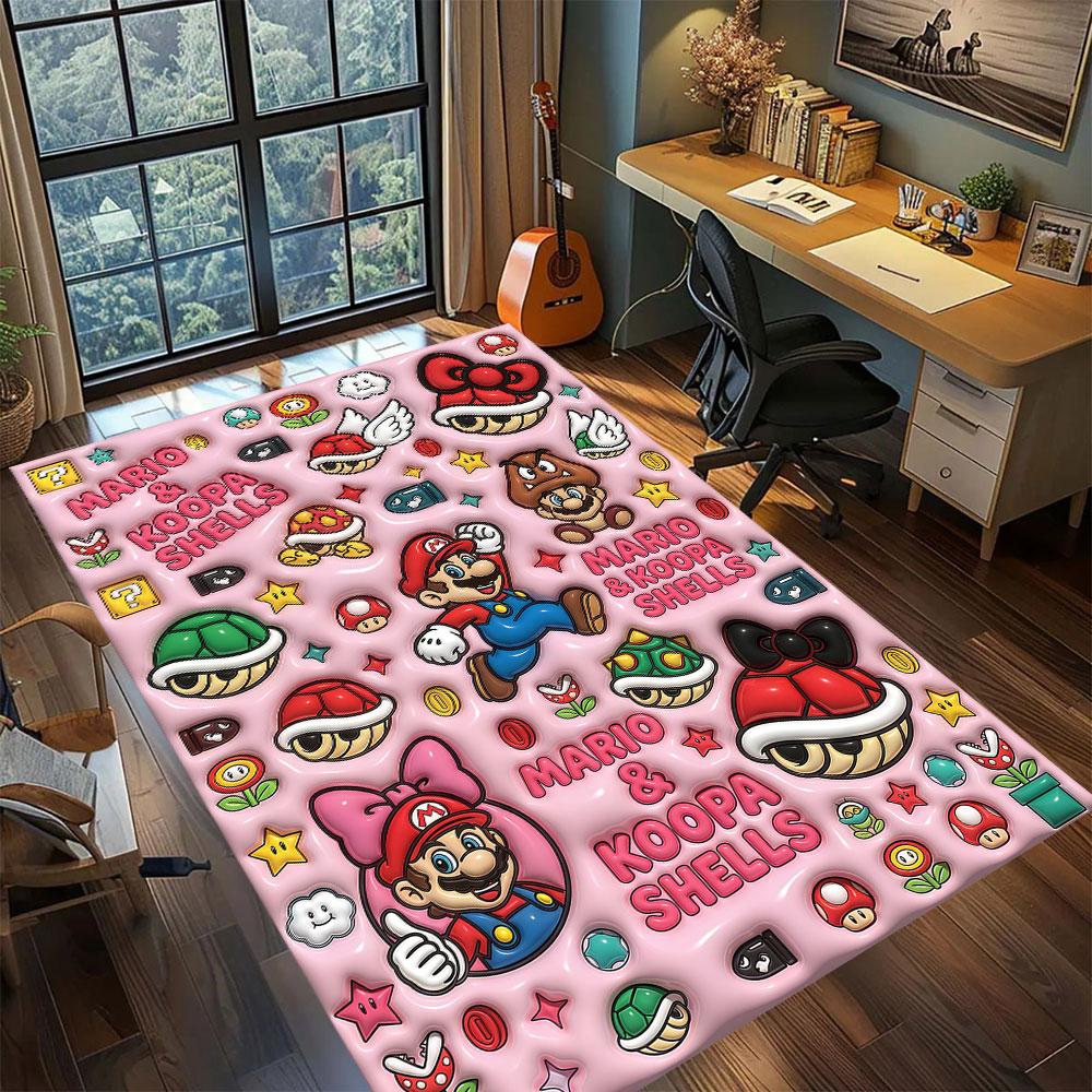 Mario anime character Carpet for Living Room Bedroom Home Decor Cool Movie Mat Play Floor Mat