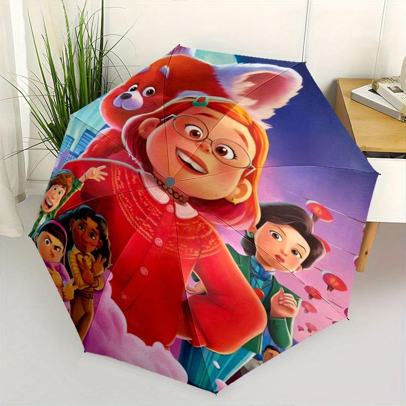 Festive Red Panda Cartoon Umbrella, Portable 3-Fold Compact Umbrella, Suitable for Camping, Hiking and Travel, Ideal Easter Birthday Gift fo