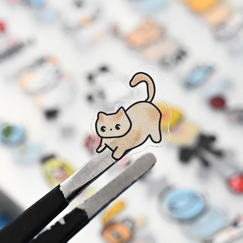 1pc Cute Cartoon Animal Stickers Cat Dog Bear Bowknot Design Kawaii Decor for Kids DIY Scrapbook Art & Party Supplies