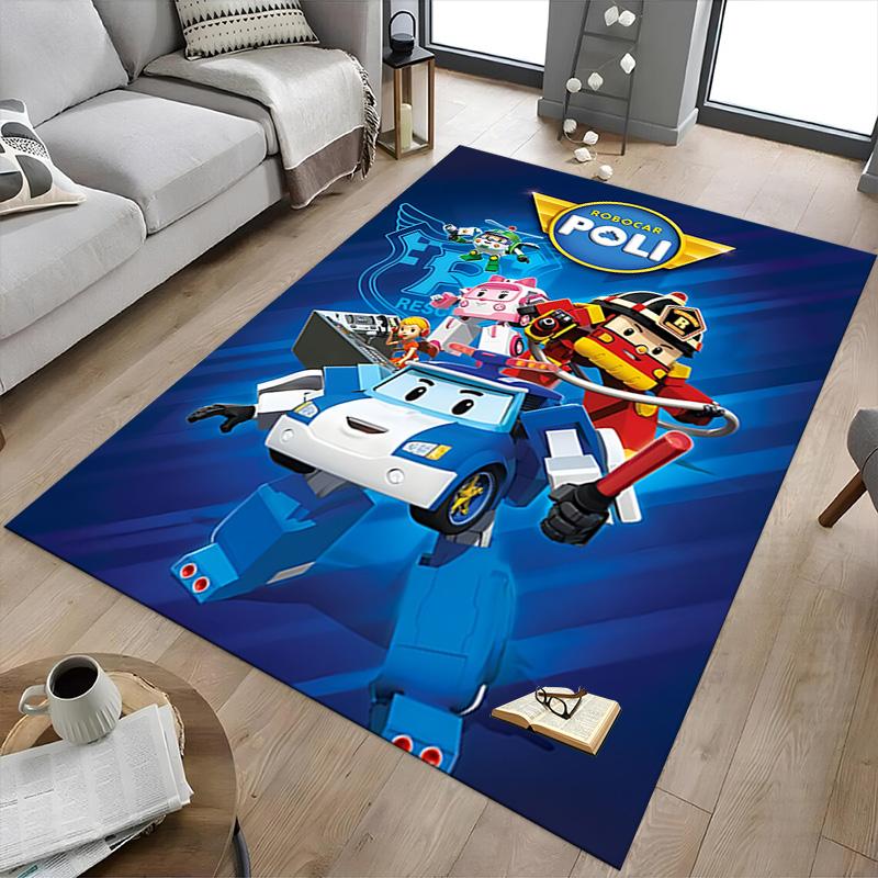 1pc Robots Garden Carpet for Playroom Bedroom Living Room Sofa Home Decor,kids Game Area Rug Non-slip Floor Mat Y730155