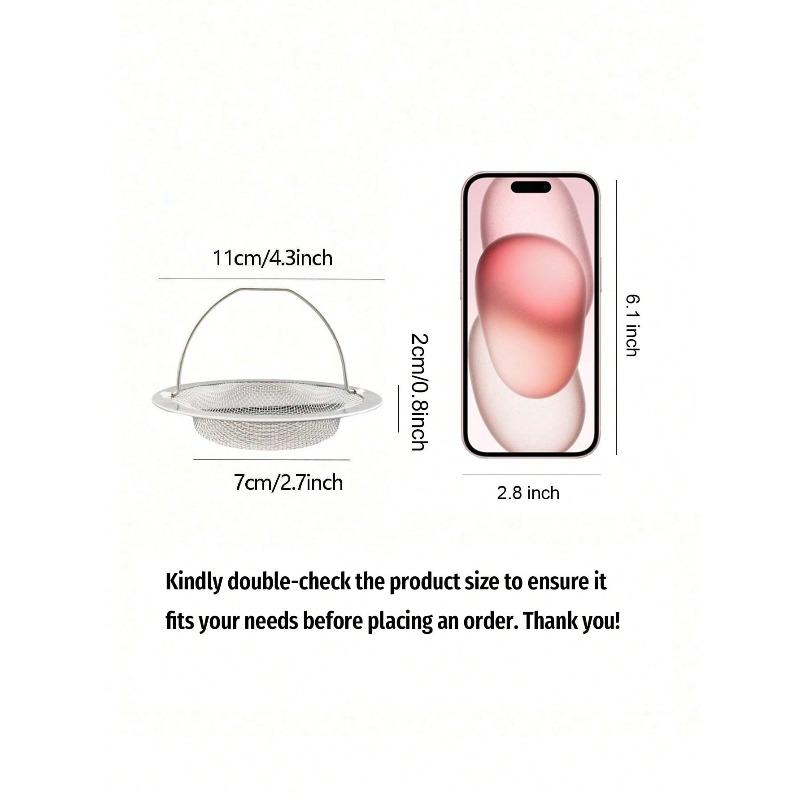 Корзина-сетка для раковины из нержавеющей стали - Универсальный уловитель пищи с мелкой сеткой для кухонных сливов, Легко очищаемый фильтр с антикоррозийным дизайном