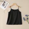 ZANZEA Женские летние однотонные повседневные майки-слинги на бретелях без рукавов