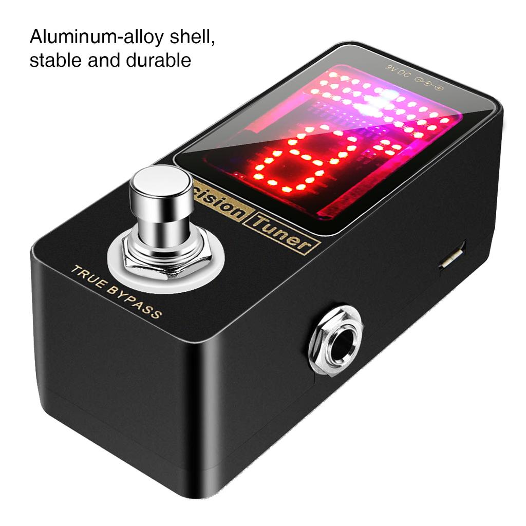 Precision Chromatic Tuner Pedal Large LED Display Full Metal Shell with True Bypass for