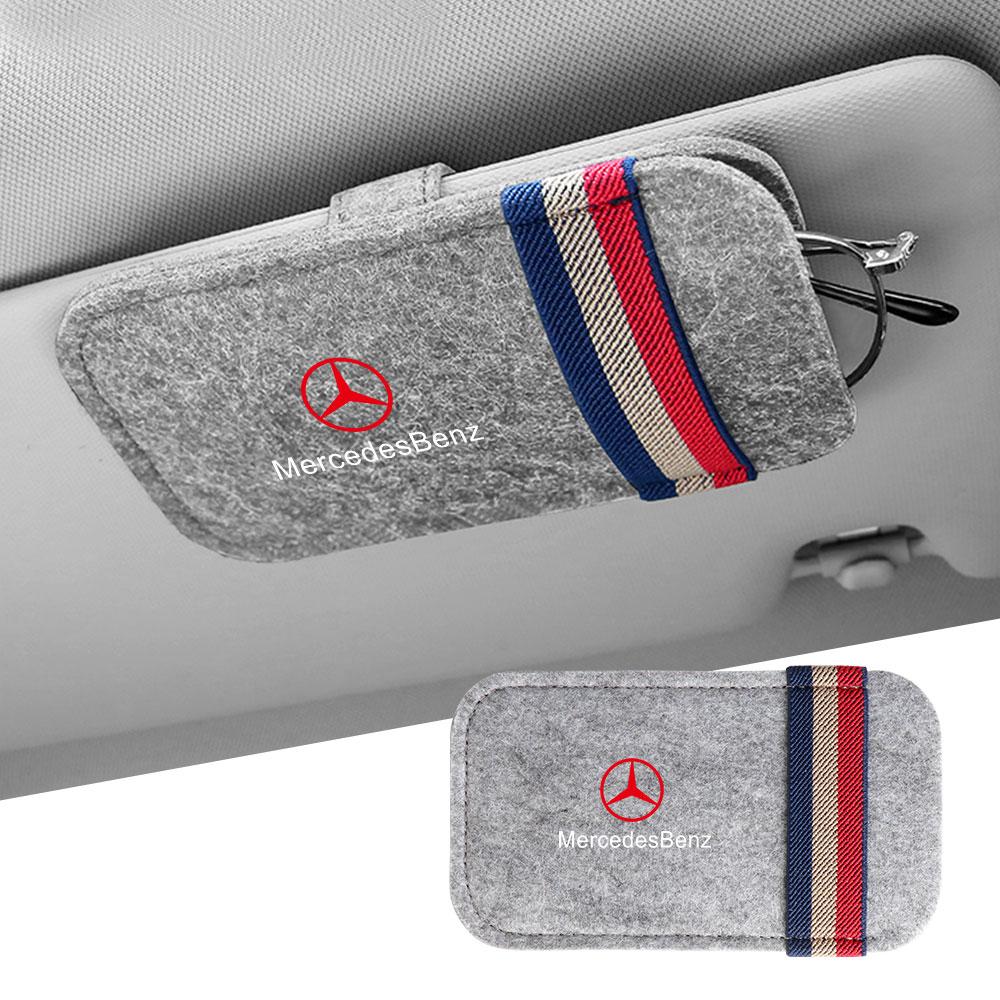 Car Sunglasses Organizer Bag Eyeglass Holder Glasses Storage Clip Accessories For Mercedes Benz W204 W124 W201 W202 W212 W220