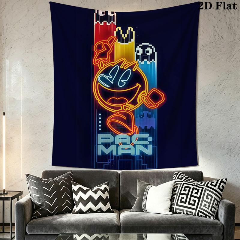 Pac-Man D Wall Hanging Printed Fabric Blanket Decorative Tapestries for Bedroom Living Room Home Decor