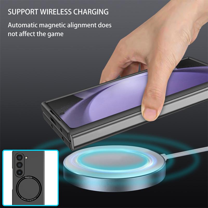 Magnetic Ultra Thin Hard PC Folding Phone Case for Samsung Galaxy Z Fold 7 6 5 4 3 Wireless Charging Shockproof Cover