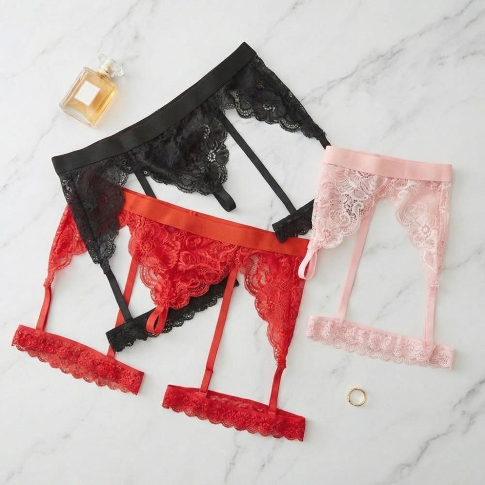 U Convex Lace Flower Panties Solid Color Briefs Soft Men Thong  Valentine's Day