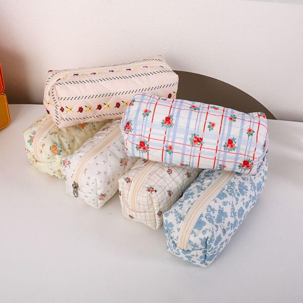 Cotton Pencil Case Portable Stationery Pouch Zipper Design Pen Bag  Back To School Gift