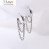 Real 925 Sterling Silver Double Layer Tassel Hoop Earrings For Women Ins Popular Cold Style Women Fashion Jewelry Flyleaf New