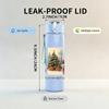 1PC Christmas Santa Snowman Scene 750ml Color Plastic Sports Water Bottle Leakproof Flip Straw Lid Suitable for Sports Office Home Use