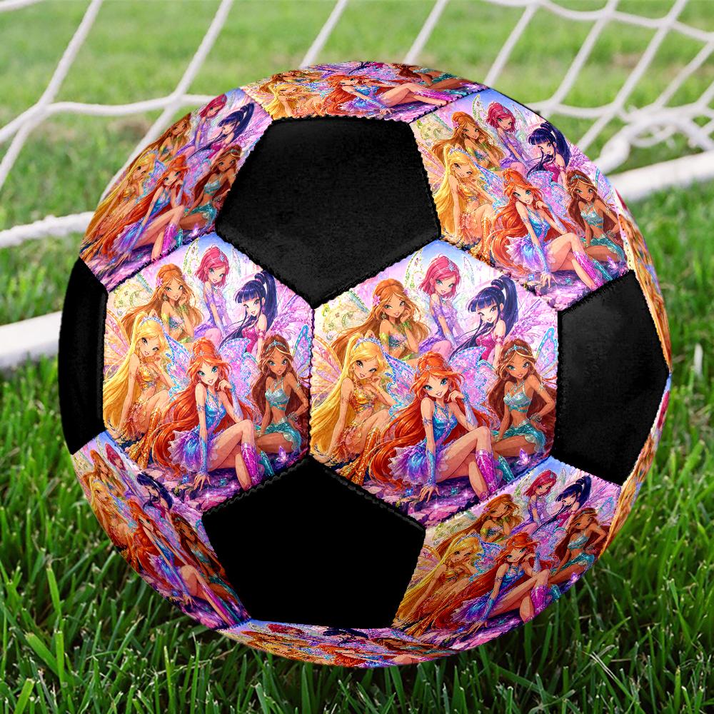 Winx Club Theme Size 5 Soccer Ball, Suitable for Both Indoor and Outdoor Matches, a Gift Suitable for Everyone.