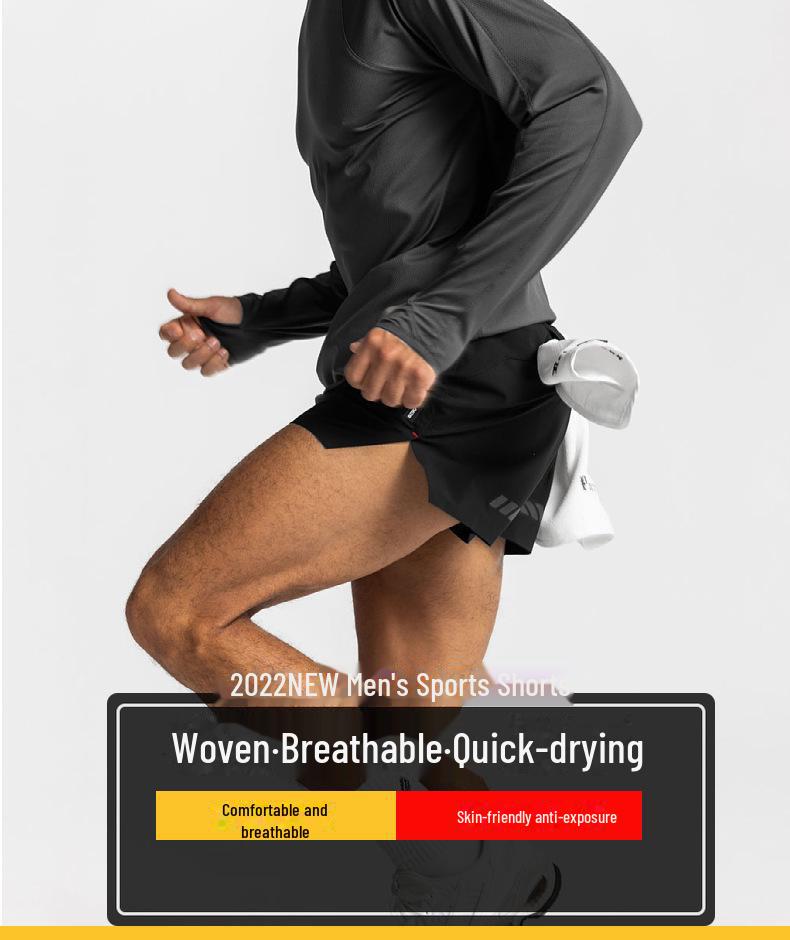 Мужские быстросохнущие эластичные повседневные шорты для бега 2023 года — длина три четверти, простой и свободный крой
