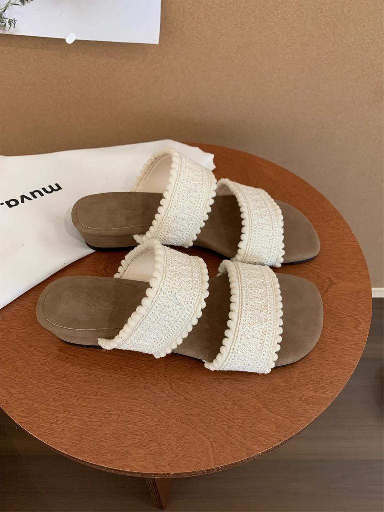 Wedge Heel High Heel Thick Sole Cool Slippers Women's Summer Wear 2025 New with Skirt Bohemian One-word Sandals