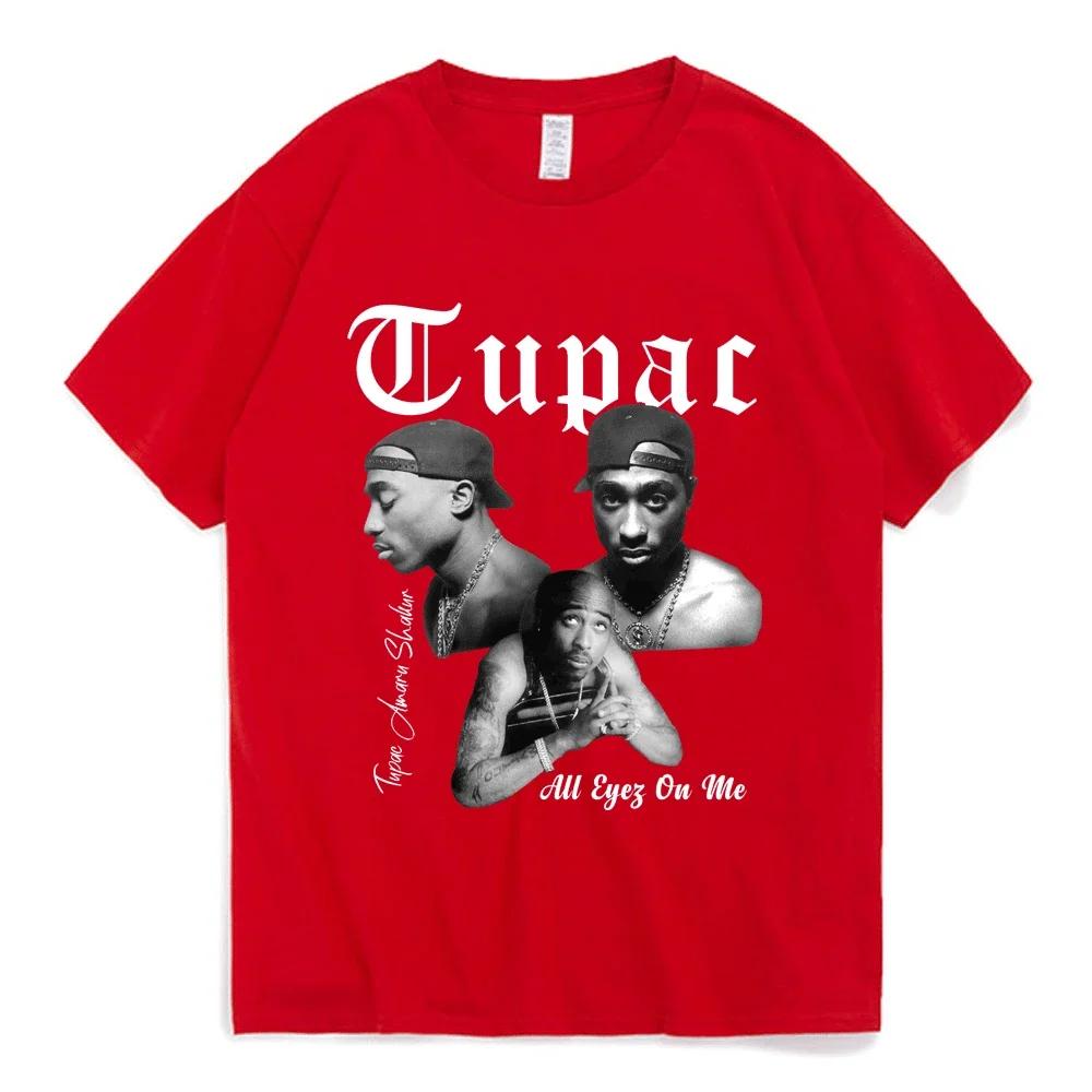 Rapper Tupac 2pac Tops Hip Hop Streetwear Oversized Short Sleeves Tee Shirt 2024 Summer Fashion T-shirt UnisexCotton T Shirt