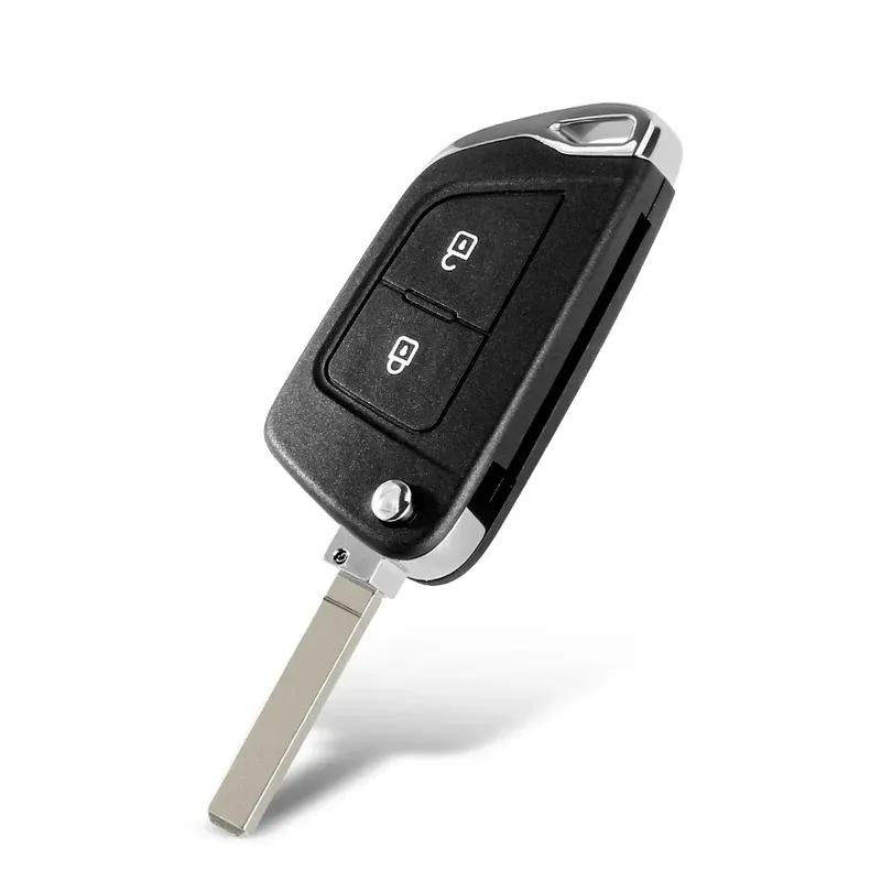KEYYOU With Cutting Service Modified Flip Key For Peugeot 306 407 Partner For Citroen C2 C4 C5 C6 C8 Berlingo Car Key Shell Case