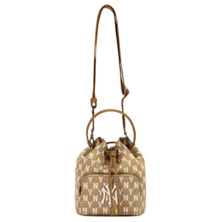 New MLB Polyester Bucket Bags Handbags Shoulder Bag Crossbody Bag Regular Women's Khaki 32BG34111-50B