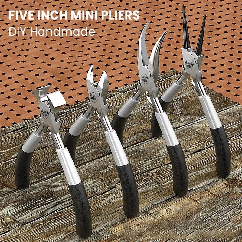 Мини-плоскогубцы с острыми зубцами, плоским ртом, удлиненной игольчатой горловиной, скошенным ртом, набор плоскогубцев для обвязки проволокой