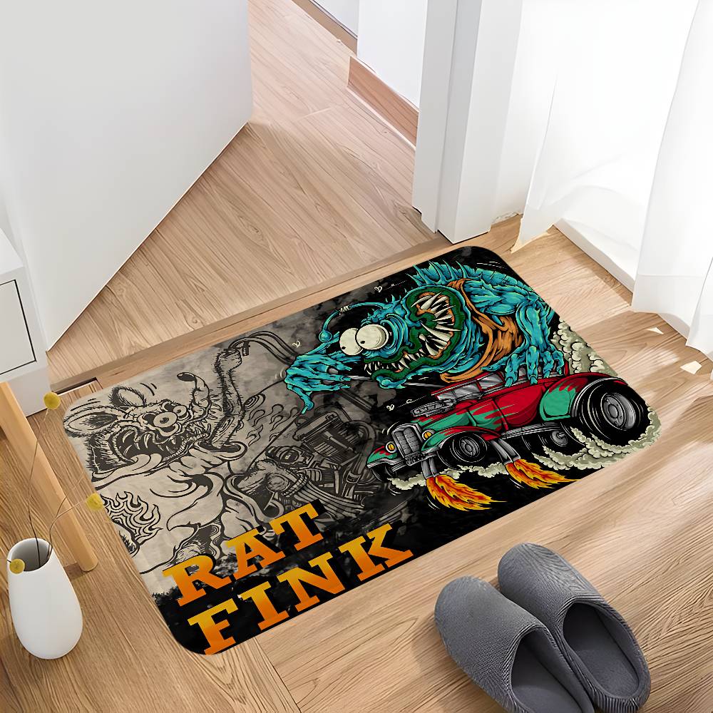 R-Rat Fink Коврик для ванной Антискользящий Впитывающий воду Длинная полоса Подушка Коврик для спальни Коврик для декора отеля