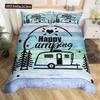 Счастливый Кемпинг Пододеяльник Квин Мультяшный Караван Кемпинг Постельный Комплект Фермерский Стиль 3D Чехол для Одеяла с Наволочками