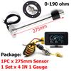 LCD Car Truck Digital Gauge 4 IN 1 Oil Pressure Gauge Water Temp Meter Voltmeter Fuel Level 0-190 ohm Fuel Level Sensor 12V/24V