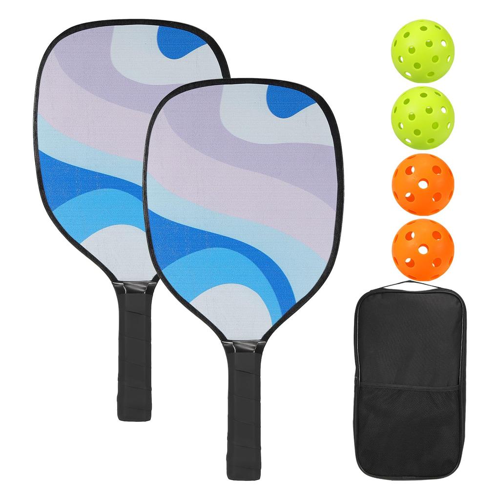 PATIKIL Pickleball Paddle 2 Premium Wooden Pickleball Rackets with Cushion 4 Pickleball Carry Gift for Men and Women Set, Grips, Balls, Bag,